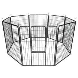 40" Dog Pet Playpen Heavy Duty Metal Exercise Fence Hammigrid 8 Panel Silver