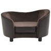 vidaXL Dog Sofa Brown 27.2"x19.3"x15.7" Plush and Faux Leather