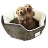 Round Oval Mocha Beige Pet Bed For Small Dogs Or Cats