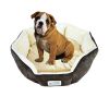 Round Oval Mocha Beige Pet Bed For Small Dogs Or Cats