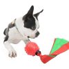 Funny Pets Dog Puppy Cat Ball Teeth Toy Chew Dog Molar Pet Sound Ball Ribbon Throwing Interactive Super Bite-resistant