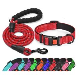 No Pull Dog Harness; Adjustable Nylon Dog Vest & Leashes For Walking Training; Pet Supplies (Color: Red)