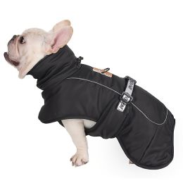 Large Dog Winter Fall Coat Wind-proof Reflective Anxiety Relief Soft Wrap Calming Vest For Travel (Color: black)