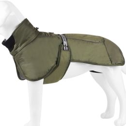 Large Dog Winter Fall Coat Wind-proof Reflective Anxiety Relief Soft Wrap Calming Vest For Travel (Color: Olive)