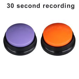 2Pcs Recordable Talking Button Pet Child Interactive Toy Voice Recording Sound Buttons Answer Buttons Pet Training Tool Dog Toys (Color: purple - orange)