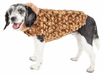 Pet Life Luxe 'Furpaw' Shaggy Elegant Designer Dog Coat Jacket (size: medium)