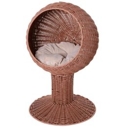 Modern Cat Bed Fancy Design Espresso Color Wicker Lounge (Color: brown)