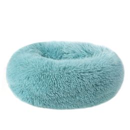 Small Large Pet Dog Puppy Cat Calming Bed Cozy Warm Plush Sleeping Mat Kennel, Round (size: 40in)