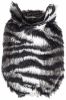 Pet Life Luxe 'Chauffurry' Beautiful Designer Zebra Patterned Mink Fur Dog Coat Jacket