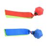 Funny Pets Dog Puppy Cat Ball Teeth Toy Chew Dog Molar Pet Sound Ball Ribbon Throwing Interactive Super Bite-resistant